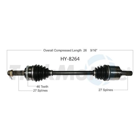 Surtrack Axle Cv Axle Shaft, Hy-8264 HY-8264